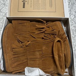 Minnetonka three layer fringe boot